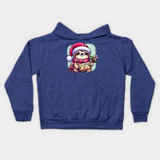 Slothy and Jolly - Cute Christmas sloth Kids Hoodie